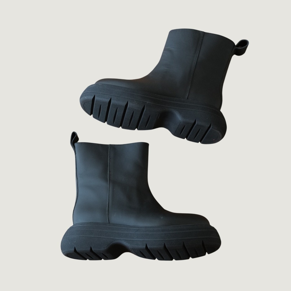 Gia Borghini Marte Ankle Boots Womens Black Lug Sole Chunky‎ Gorpcore Platform